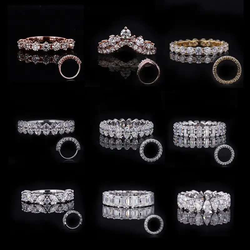 Starsgem anelli in oro personalizzati Design classico anello in oro 14 carati 18 carati con diamante sviluppato moissanite anello per fedi nuziali