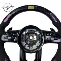 Volante Deportivo de 3 Radios con Pantalla LED, Fibra de Carbono Forjada y Cuero para W223 W205 809P