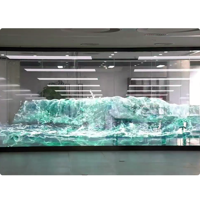 Wholesale Custom Outdoor Pantalla P5-P10 3D Full Color Self Adhesive Flexible LED Transparent Film Screen HDR10+ Waterproof 8K
