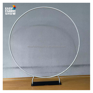 Soporte de Fondo Redondo Personalizado de Aleación de Aluminio con Tela de Poliéster a Todo Color, Materiales de Decoración para Bodas, Marca <span class=keywords><strong>LEWEI</strong></span>, Modelo E-R134 - Product Image 2