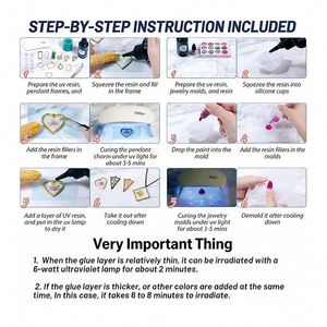 TOYSRUNNER DIY Earring Kit Resin Jewelry Hard Crystal Clear UV Resin LED <b>Lamp</b> Silicone Molds <b>Glitter</b> Foil Flowers Pendants - Product Image 3