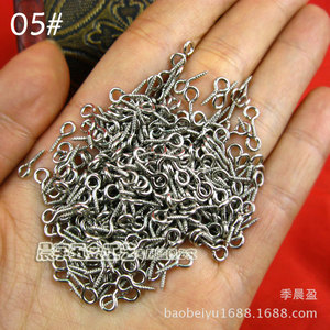Nickel Plated Sheep Eye Screws Metric Iron DIY Jewelry Accessories Full Pack Half Pack Silver Closed Mouth Yiwu China Spring - Product Image 2