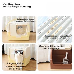 <span class=keywords><strong>Toilette</strong></span> pour <span class=keywords><strong>chat</strong></span> à rabat arrière de grande taille entièrement fermée Boîte de litière pour <span class=keywords><strong>chat</strong></span> <span class=keywords><strong>Toilette</strong></span> d'entraînement pour <span class=keywords><strong>chat</strong></span> d'intérieur - Product Image 2