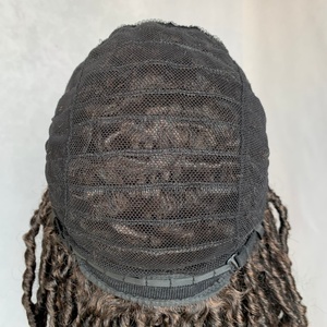 Peluca Corta Trenzada Afro <span class=keywords><strong>para</strong></span> Hombre Joven, Estilo Rastas, de Fibra Sintética, Transpirable, con Capas, Rizos Sintéticos, Resistente al Calor, de Ganchillo - Product Image 6