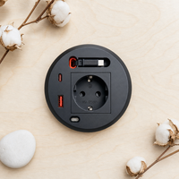 Prise de bureau encastrée fixe 16A 20W à charge rapide Type-C 1-2 ports 3 prises ignifuges
