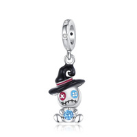 Breloque perlée en zircon rouge, motif chat robot, Minion, Sally, poupée mignonne pour bébé fille, charbon noir, joli ballon, chinchilla, crâne