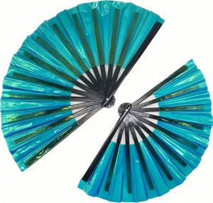 Abanicos de Bambú Pintados con Diseño Holográfico para Mujeres, Abanicos Plegables Grandes para Regalos Empresariales, Festivales, Decoración del Día del Orgullo - Product Image 5