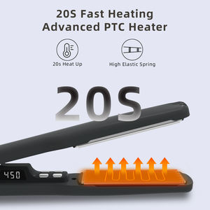 Plancha de Pelo Eléctrica LCD con Revestimiento de Goma 2 en 1, Rizador con Placas de Titanio Nano de Doble Voltaje, 1 Pulgada, Flotantes 3D, para Uso Doméstico y Hotelero - Product Image 4