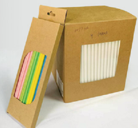 Emballage de boîtes en papier de bambou biodégradable écologique, avec et sans emballage, pailles en papier pour boisson