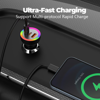 Adaptateur de chargeur de voiture 65W, chargeur de voiture multi-USB 3 ports, chargeur rapide de téléphone de voiture QC/PD3.0 compatible avec tous les smartphones
