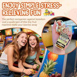 Metal Keychain Mini Fruit Machine Fidget Keyring Funny Poppet Fidget Toy for Stress Anxiety Relief Party Favour Birthday Gift - Product Image 4