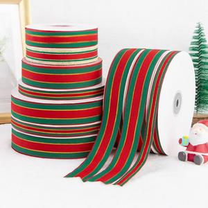 Christmas Valentine's Day 100% Polyester 10-25mm Red Green Grosgrain <b>Ribbon</b> Roll for Gift Wrapping Eco-Friendly Birthday/Wedding - Product Image 4