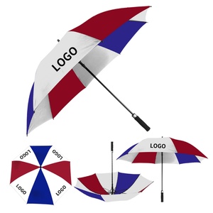 Windproof Pongee Fiberglass Frame Custom Printed Straight <b>Umbrella</b> 130cm Large Premium Advertising Outdoor Golf <b>Umbrella</b> - Product Image 1