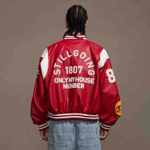 Custom Twill Leather Sleeve Varsity <b>Jacket</b> Patchwork Chenille Embroidery Insulated Vintage <b>Baseball</b> Winter <b>Men</b> Varsity <b>Jacket</b> - Product Image 2