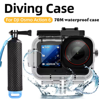 Carcasa Sumergible HD Transparente de 70 m de Profundidad con Base de Tornillo para Accesorios de Cámara DJI Osmo Action 6