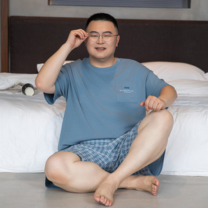 <span class=keywords><strong>Pigiama</strong></span> <span class=keywords><strong>da</strong></span> <span class=keywords><strong>uomo</strong></span> 3XL-5XL, set estivo con <span class=keywords><strong>pantaloncini</strong></span> a maniche corte, casual, in modal, taglie forti, loungewear, nuovo stile estivo - Product Image 3