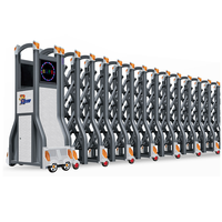 Portail de sécurité électrique rétractable et pliable en acier inoxydable pour entrée de voie d'accès composite