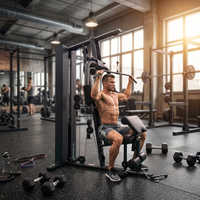 Machine de musculation tout-en-un professionnelle en fer robuste avec pile de poids de 100 kg pour entraînement complet du corps à poste unique