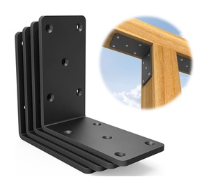 Soportes Triangulares de Acero Negro Resistente para Postes de 4x4/6x6, para Muebles y Decoración del Hogar - Product Image 2