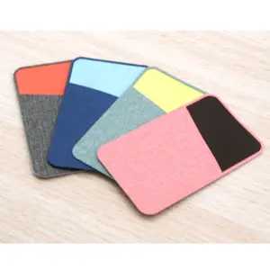 Factory Wholesale Credit Card Size Strong Adhesive Card Holder Custom PU Leather Mobile Phone Wallet