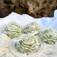 Lilin Aromaterapi Model Bunga Peony, Warna Hijau Zaitun, Efek Gradasi, Lilin Kedelai, Hadiah Pernikahan, Ledakan Warna Lintas Batas
