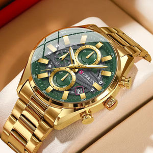 Montre chronographe pour homme CURREN 8495 de luxe, mouvement à quartz, bracelet en acier inoxydable, cadran de 43 mm, montre sport tendance - Product Image 2