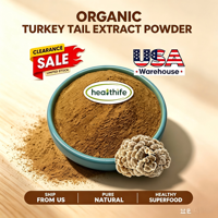 Poudre d'extrait de Coriolus Versicolor biologique Healthife, polysaccharide 30%, poudre d'extrait de champignon Queue de dinde