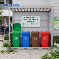 Tempat Sampah Plastik HDPE Industri Besar untuk Luar Ruangan dengan Pedal Kaki dan Tutup
