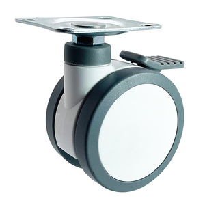 Rodízios médicos de PU para cama médica, rodas duplas com placa superior 3lN/4lN/5IN, rodízios hospitalares, rodízios médicos - Product Image 4