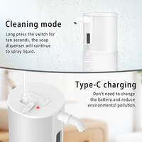 Distributeur automatique de savon mousse sans contact 350 ml (11,83 oz) avec pompe rechargeable et 4 niveaux réglables pour cuisine et salle de bain