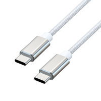 Câble USB C vers C 60W PD 3A 20V en nylon tressé avec coque en aluminium 480 Mbps pour MacBook iPhone 16 Samsung