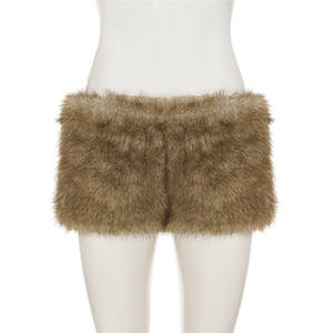 Autunno inverno nuovi <span class=keywords><strong>pantaloncini</strong></span> Patchwork di pelliccia Sexy per <span class=keywords><strong>donna</strong></span> tinta unita <span class=keywords><strong>con</strong></span> cerniera laterale a vita bassa <span class=keywords><strong>pantaloncini</strong></span> <span class=keywords><strong>donna</strong></span> pantaloni Streetwear - Product Image 5