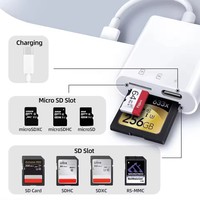 Hub Type C 3 en 1 avec lecteur de carte mémoire SD TF, adaptateurs de cartes SIM, convertisseur USB C OTG pour MacBook, ordinateur portable Samsung, Xiaomi