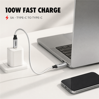 Câble USB3.2 USB-C 10 Gbps 100 W PD 4K/60 Hz en alliage d'aluminium tressé compatible avec ordinateur portable, moniteur, VR