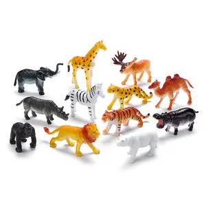 高品质逼真迷你动物人物玩具动物动作人物小桶农场动物教育玩具