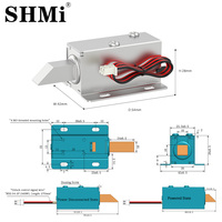 SHMi LY03I Kunci Solenoid Pintar Tanpa Kunci DC12V Kecil untuk Lemari dengan Baut Ekstensi dan Kontrol yang Dapat Ditarik