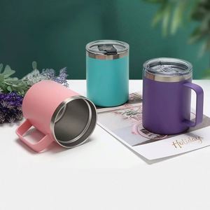 Vaso Térmico Personalizado de Acero Inoxidable con Aislamiento al Vacío y Recubrimiento en Polvo de Alta Calidad de 12 oz, para Leche, Cerveza, Oficina, Café, con Asa - Product Image 5