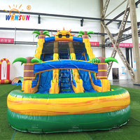 Toboggan aquatique gonflable double piste WINSUN pour usage commercial extérieur, bâche en PVC 0,55 mm, capacité maximale 100-500 kg, pour adultes en parc aquatique