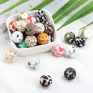 Cuentas de Silicona de Colores Mezclados, Libres de BPA, Suaves, para Dentición, Cuentas Sueltas de Silicona de Grado Alimenticio, Redondas, para Masticar, 15 mm, para Pulseras de Chupete - Product Image 1