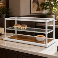 Vitrine à desserts en verre, comptoir de présentation de desserts, présentoir à desserts en verre à 3 niveaux, éclairage LED 1000K, sur mesure, pour bar à desserts, vitrine de magasin