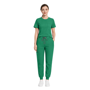 Ensemble de Blouses Médicales en Gros, Pantalons de Jogging Extensibles Tissés pour Femmes, Uniforme de Travail d'Infirmière, Logo Personnalisé, Haute Qualité 46002 - Product Image 4