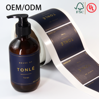 Étiquettes en rouleau pour la fabrication, imperméables, dorées, pour emballages de bouteilles et pots de cosmétiques, autocollants pour produits à marque privée