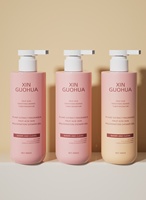 Bouteille de lotion pour le corps en plastique PET de forme ronde de 300 ml, 400 ml, 500 ml, bouteille de shampooing, bouteille de gel douche avec impression de logo privé pour cosmétiques