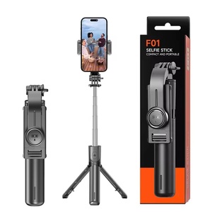 OEM Available F01 Foldable Telescopic Phone Stand Mini Wireless Remote Selfie Stick <b>Tripod</b> for Mobile Phone - Product Image 1