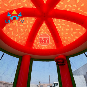 Château gonflable en forme de hamburger commercial, aire de jeux pour enfants en plein air et en intérieur, château gonflable pour les fêtes sur le thème de la restauration rapide - Product Image 4