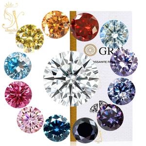 Moissanite Blu <span class=keywords><strong>Mare</strong></span> Certificata GRA, Pietra Preziosa Simulata Taglio Rotondo, Supera il Test del Diamante, 14mm 18mm - Product Image 4