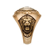 Bagues de championnat des Lions de Detroit 1957 en gros, bijoux de sport unisexes en alliage de zinc plaqué or, cadeaux pour les fans
