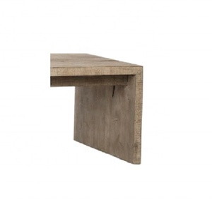 Table basse de style transitionnel en bois de pin recyclé à hauteur basse - Product Image 4