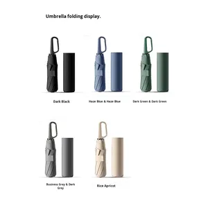 Paraguas Plegable Manual con Anillo de Apertura, Parche de Memoria, Fácil de Abrir y Cerrar, con Protección Solar y Contra la Lluvia, Negro, de Fabricante - Product Image 3