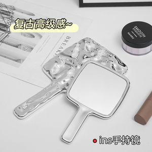Handheld Makeup <b>Mirror</b> Square Aluminum <b>Mirror</b> Portable For Home Use - Product Image 1